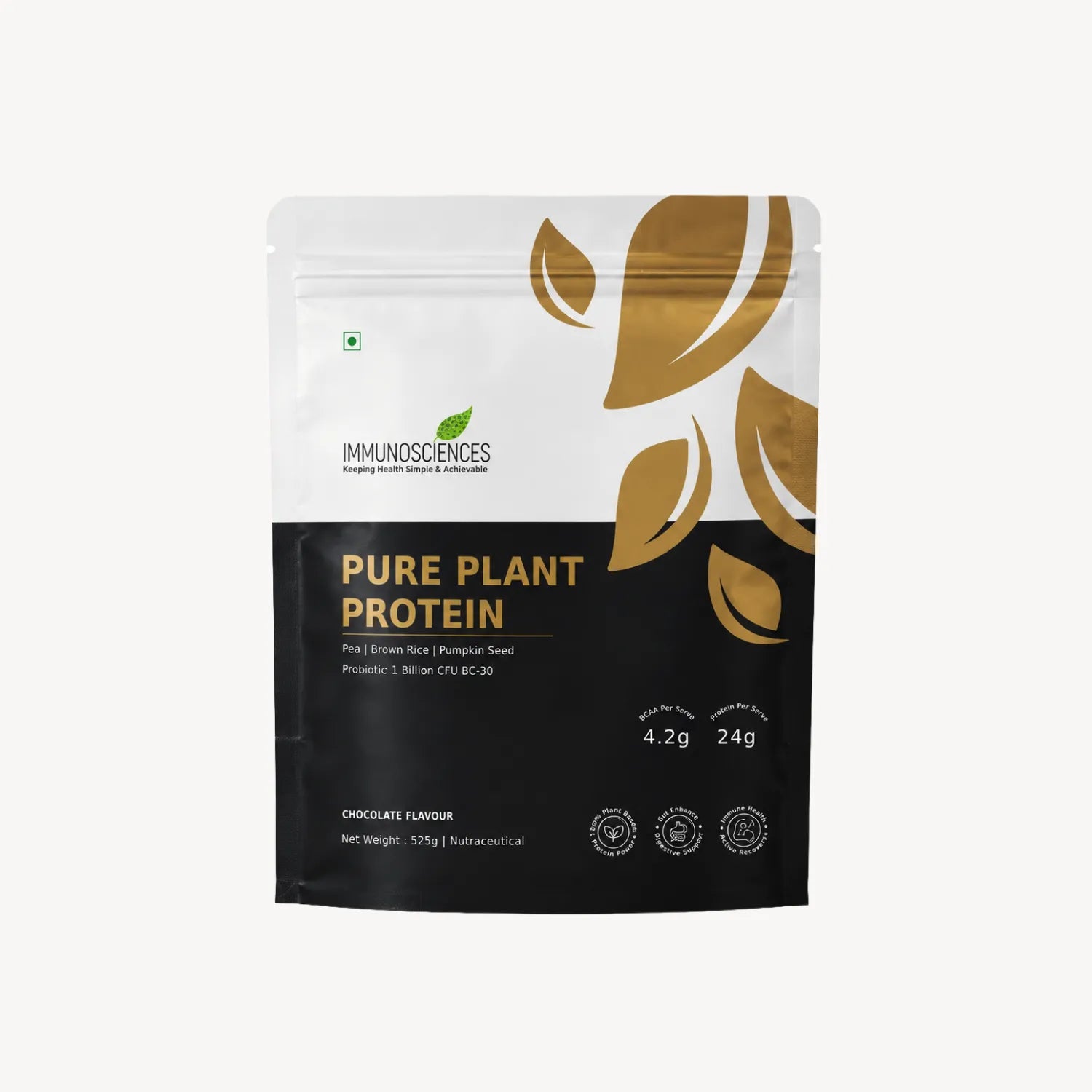 Pure Plant Protein – 24g Vegan Chocolate Protein with DigeZyme®, BCAAs & 9 Essential Amino Acids | Muscle Recovery, Energy & Digestive Support