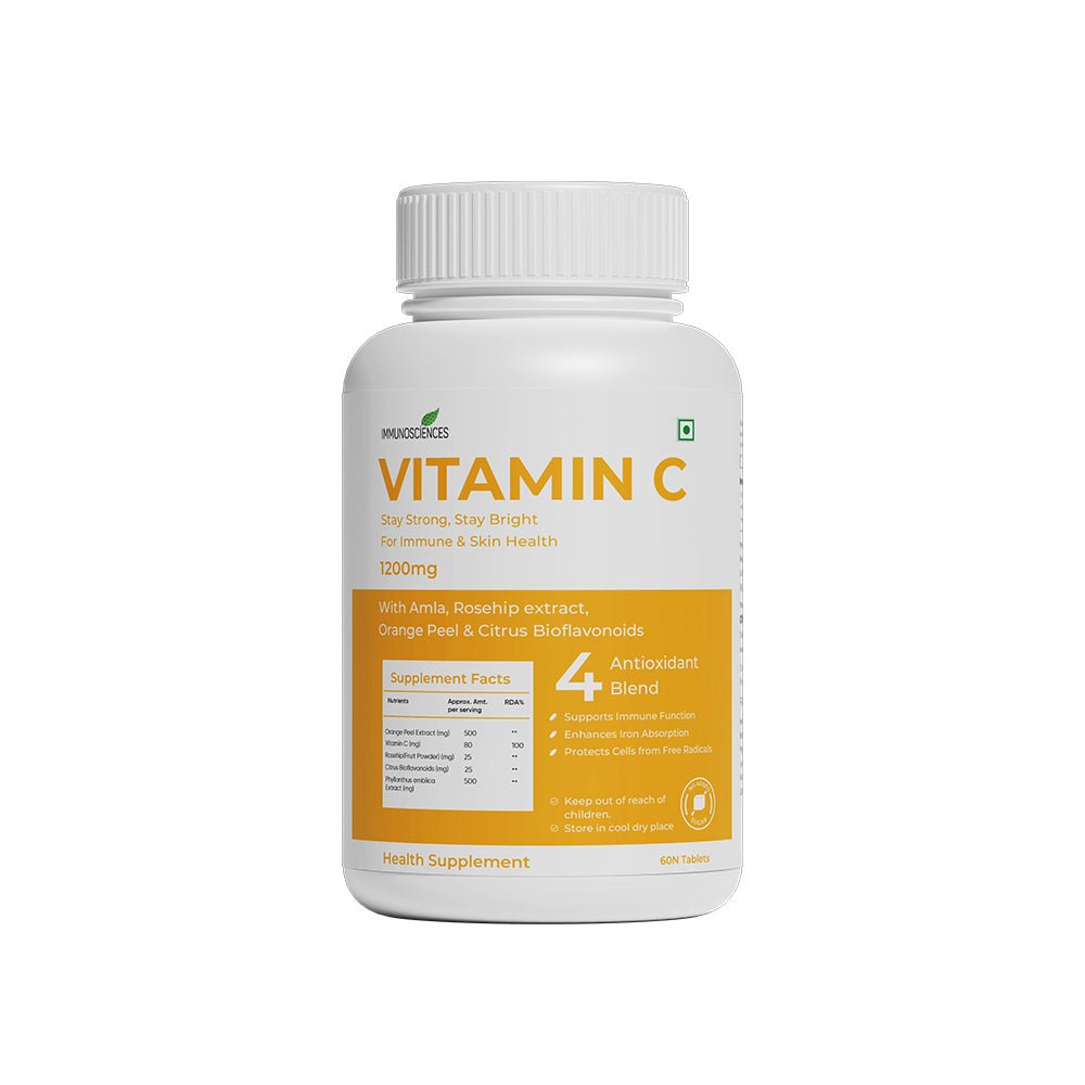 Vitamin C Supplement – Boost Immunity, Skin Health & Collagen Production - IMMUNOSCIENCES