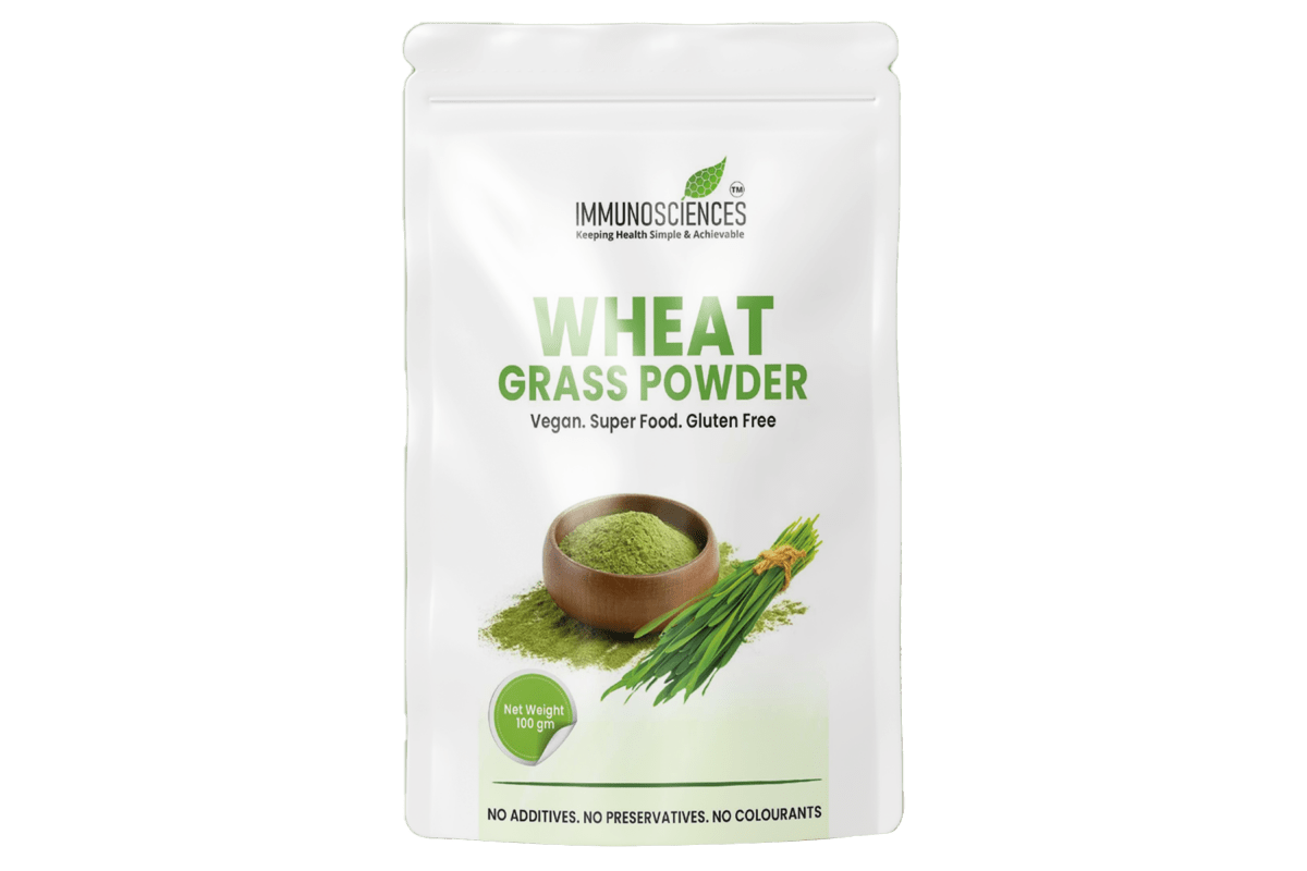 Wheatgrass Powder – Organic, Raw & Natural – Rich in Chlorophyll, Vitamins & Antioxidants - IMMUNOSCIENCES