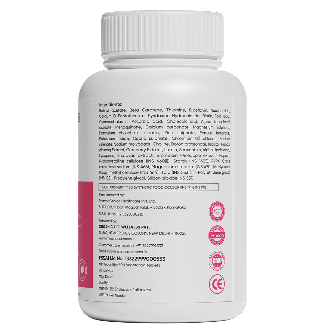 Multivitamins Women’s Daily Wellness Support with Essential Vitamins, Minerals & Antioxidants - IMMUNOSCIENCES