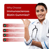 Biotin Gummies – High Potency 10,000 mcg for Hair Growth, Skin & Nails – Delicious Strawberry Flavor – 30 Gummies - IMMUNOSCIENCES