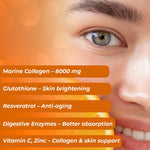 Korean Marine Collagen Powder for Glowing Skin, Hair & Nails | Hydrolyzed Collagen Peptides | Anti - Aging Supplement - IMMUNOSCIENCES