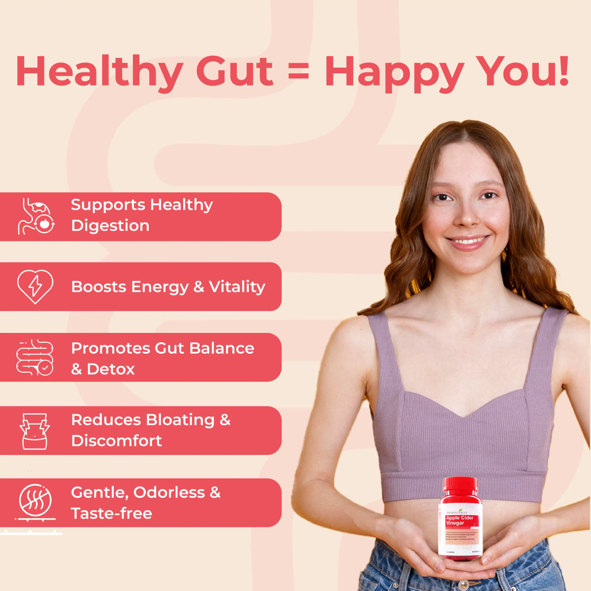 Apple Cider Vinegar – Sugar - Free, Supports Digestion & Weight Management - IMMUNOSCIENCES