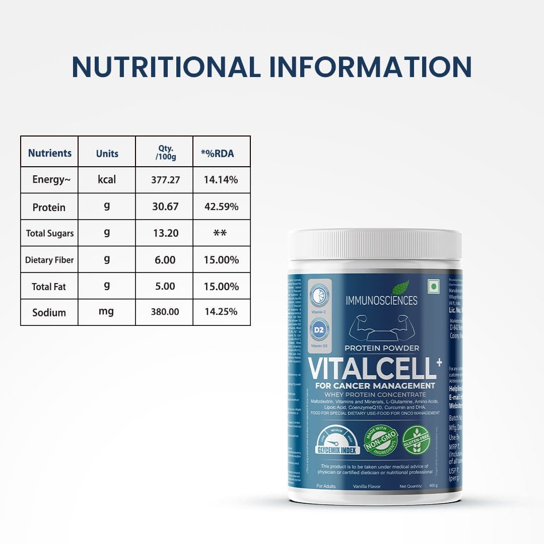 Vitalcell Protein Powder for Cancer Management Whey Protein Concentrate - IMMUNOSCIENCES