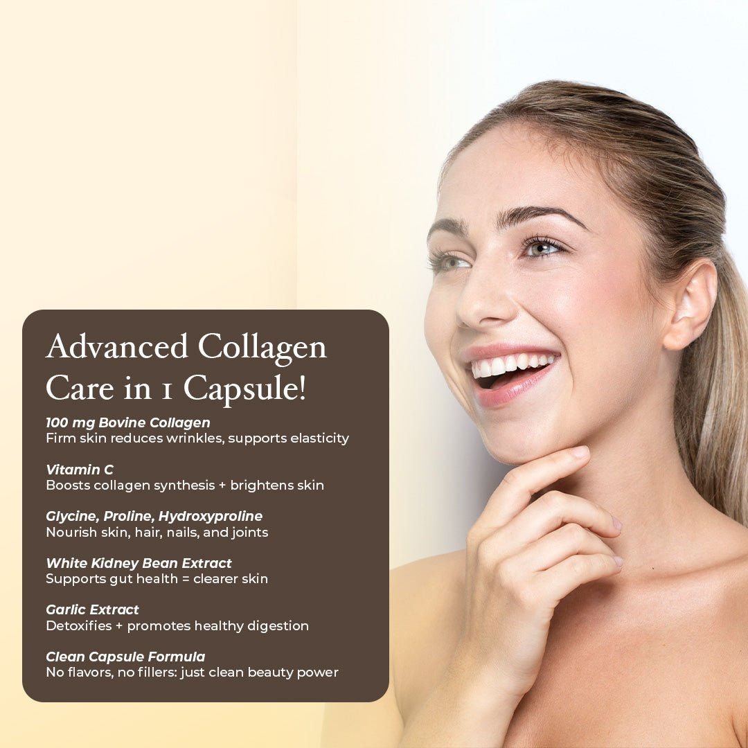 Hey Gorgeous! - Bovine Collagen Capsules for Skin Glow, Anti - Ageing & Repair - IMMUNOSCIENCES