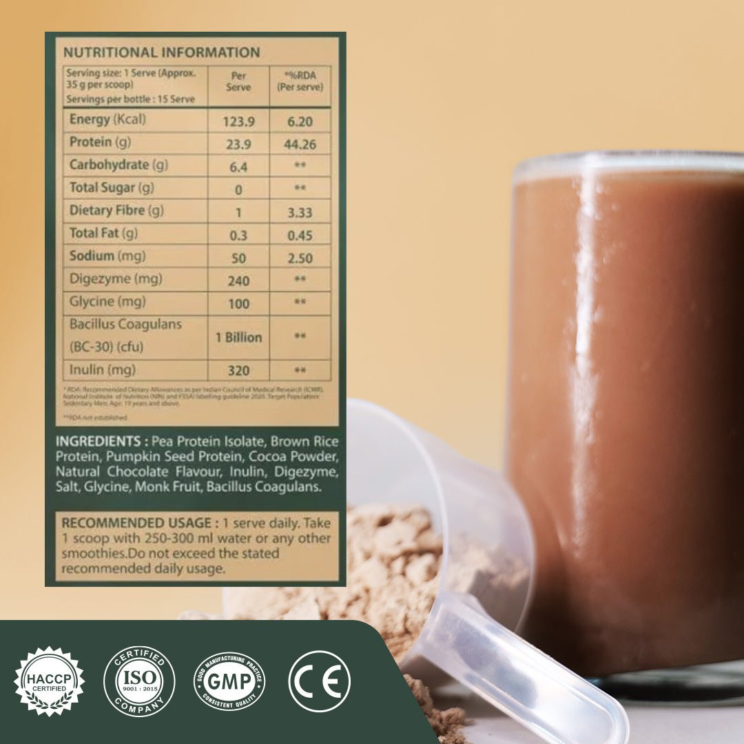 Pure Plant Protein – 24g Vegan Chocolate Protein with DigeZyme®, BCAAs & 9 Essential Amino Acids | Muscle Recovery, Energy & Digestive Support - IMMUNOSCIENCES