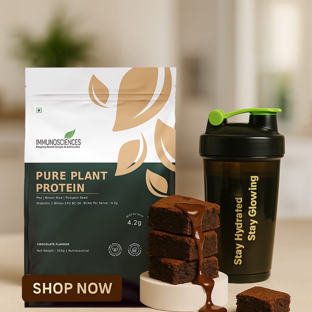 Pure Plant Protein – 24g Vegan Chocolate Protein with DigeZyme®, BCAAs & 9 Essential Amino Acids | Muscle Recovery, Energy & Digestive Support - IMMUNOSCIENCES