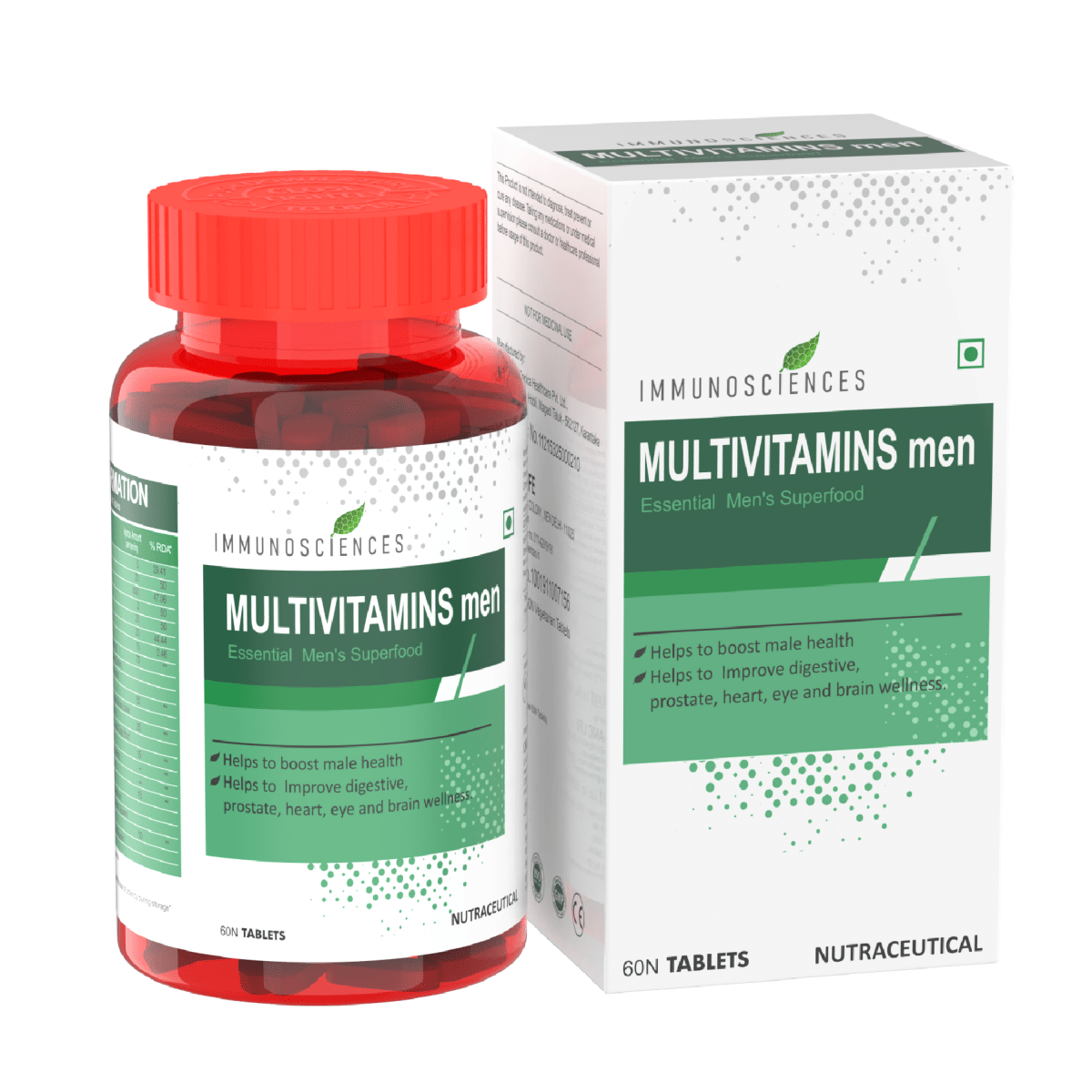 Men’s Multivitamins Superfood – Complete Daily Nutrition with Essential Vitamins, Minerals & Antioxidants - IMMUNOSCIENCES