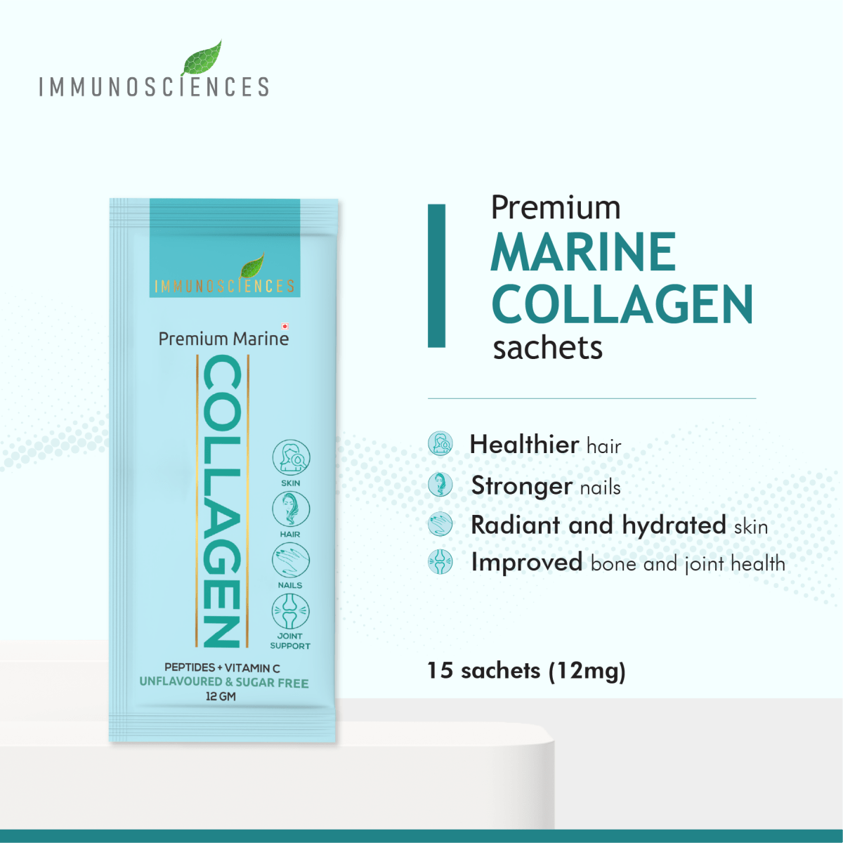 Premium Marine Collagen – Type I & III Hydrolyzed Peptides – Skin, Hair, Nail & Joint Support - IMMUNOSCIENCES