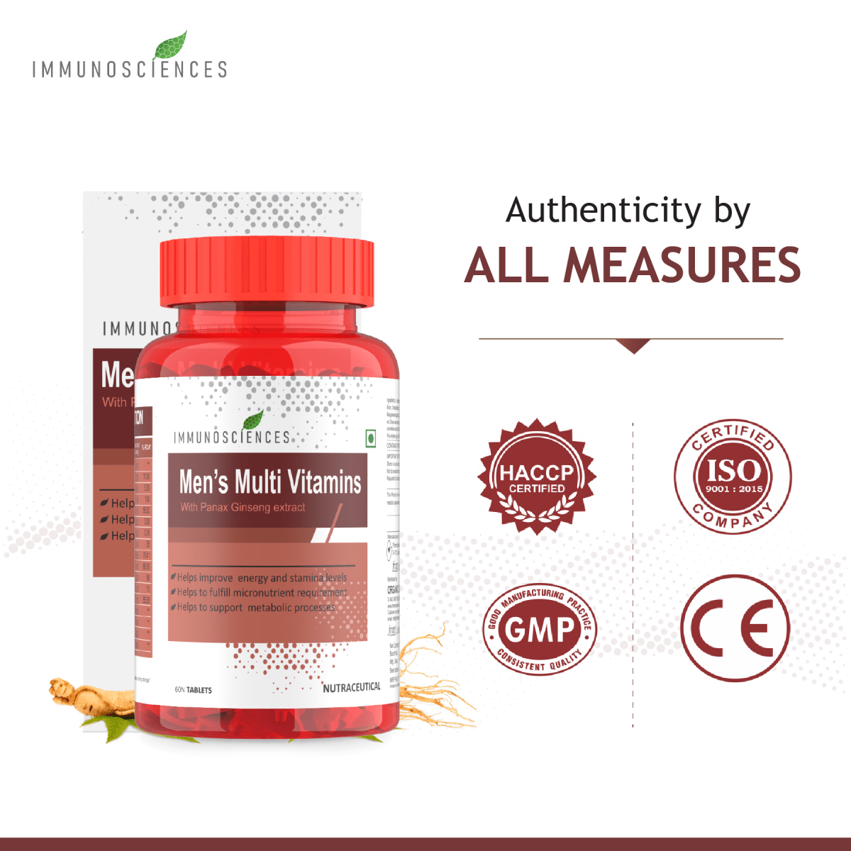 Immunosciences Men Multi Vitamins with Panax Ginseng - IMMUNOSCIENCES
