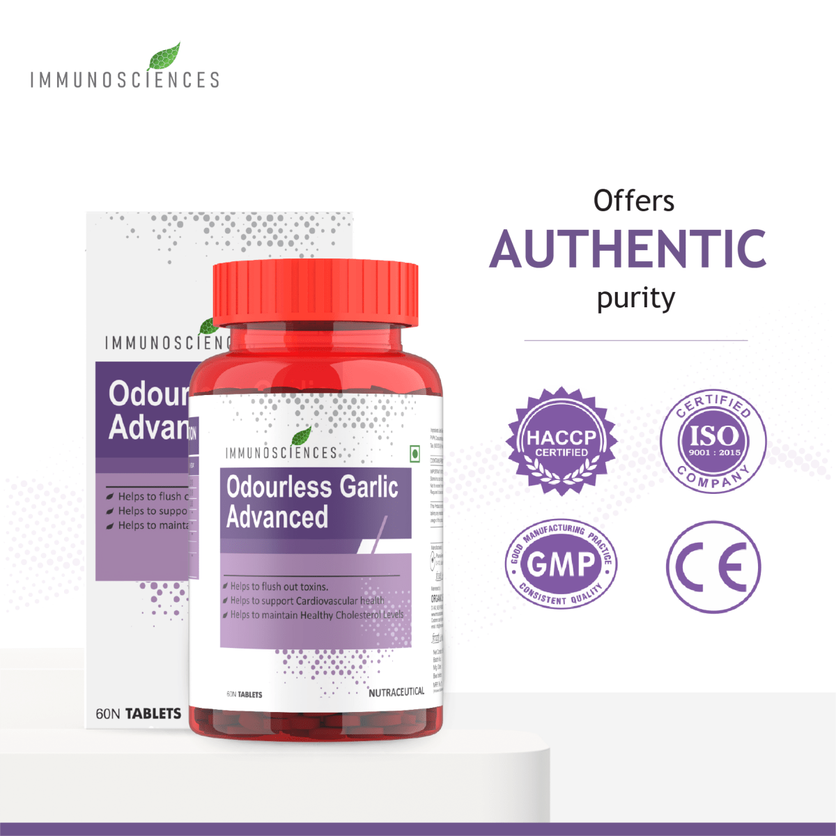 Odourless Garlic Advanced – Premium Formula for Cardiovascular Health & Detox - IMMUNOSCIENCES