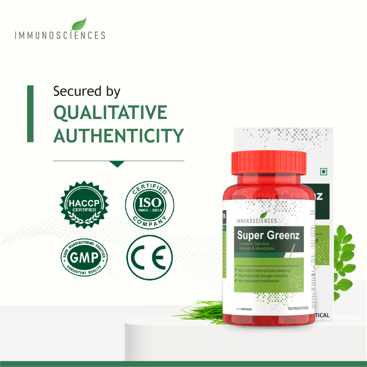 Super Greenz – Daily Superfood Blend for Energy, Detox & Immunity - IMMUNOSCIENCES