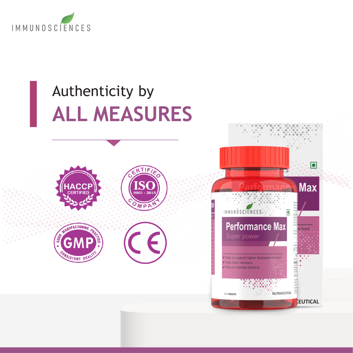 Performance Max ā Daily Performance Booster for Strength, Focus & Recovery - IMMUNOSCIENCES