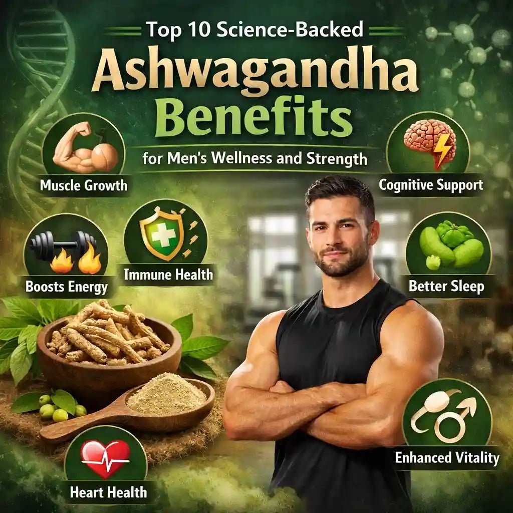 Top 10 Science-Backed Ashwagandha Benefits for Men's Wellness and Strength - IMMUNOSCIENCES