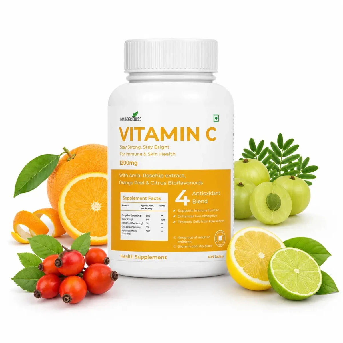 Vitamin C Supplement – Boost Immunity, Skin Health & Collagen Production - IMMUNOSCIENCES