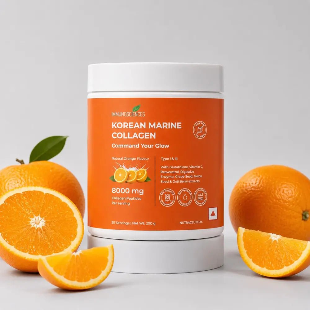 Korean Marine Collagen Powder for Glowing Skin, Hair & Nails | Hydrolyzed Collagen Peptides | Anti-Aging Supplement - IMMUNOSCIENCES