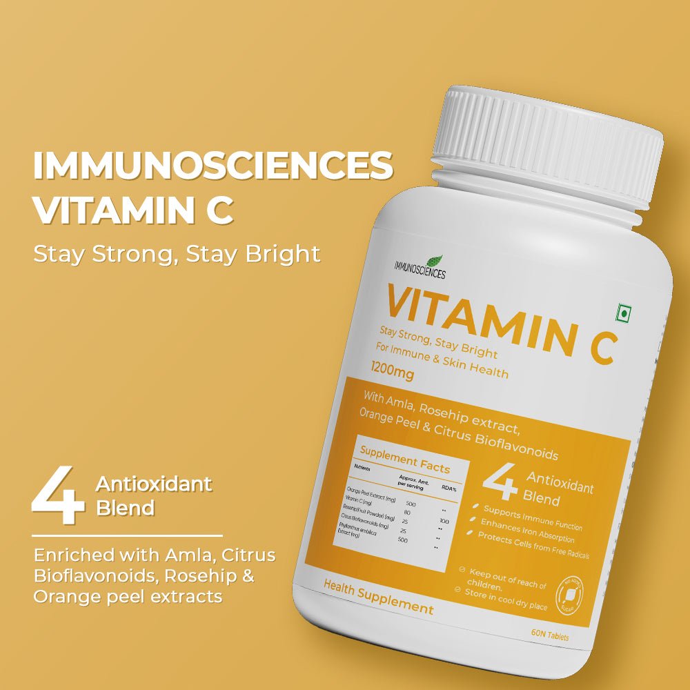 Vitamin C Supplement – Boost Immunity, Skin Health & Collagen Production - IMMUNOSCIENCES