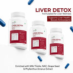 Liver Detox capsules with Milk Thistle, NAC, Grape Seed and Phyllanthus Amarus for daily liver wellness.