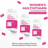 Women's Multivitamin Tablets with Iron, Calcium, Biotin & Folic Acid - Ginseng, Shatavari & Cranberry Extract