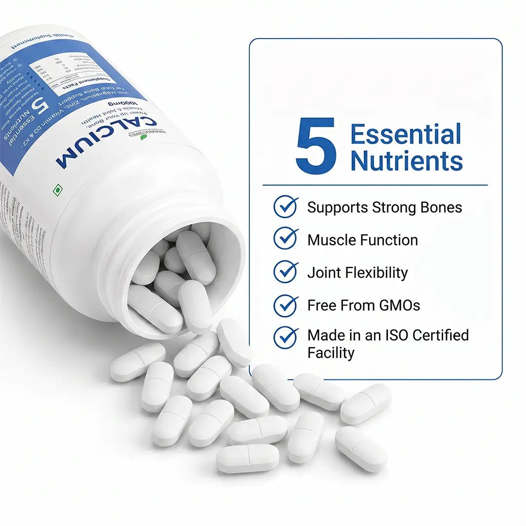 Calcium Tablets – Bone Strength & Density Support – with Vitamin D3 & Magnesium - IMMUNOSCIENCES