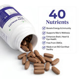 Men's Vitality Plus - 40 Nutrients for Energy, Brain, Heart, Prostate & Eye Health