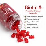 Biotin Gummies – High Potency 10,000 mcg for Hair Growth, Skin & Nails – Delicious Strawberry Flavour – 30 Gummies