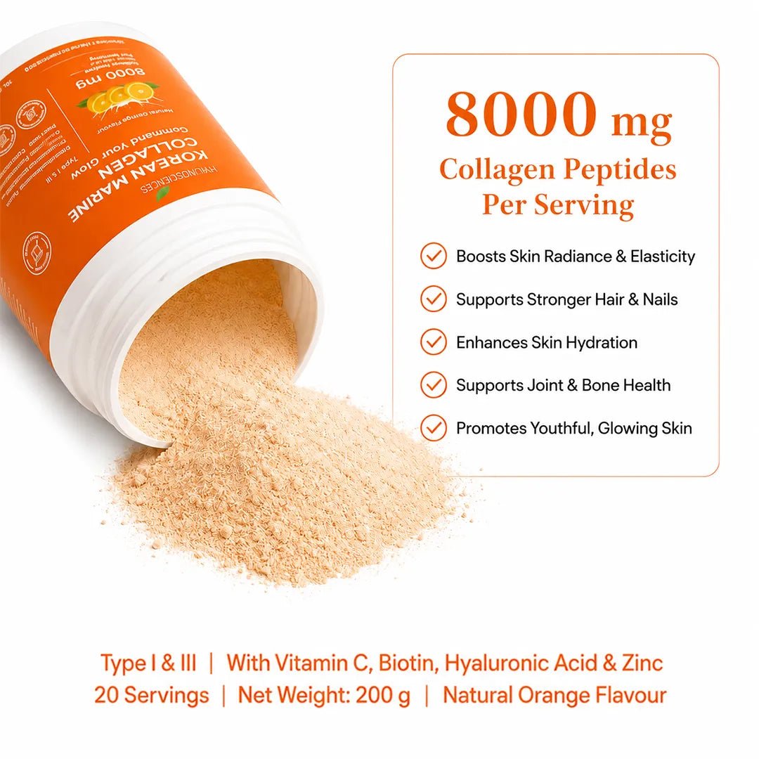 Korean Marine Collagen Powder for Glowing Skin, Hair & Nails | Hydrolyzed Collagen Peptides | Anti-Aging Supplement - IMMUNOSCIENCES