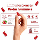 Biotin Gummies – High Potency 10,000 mcg for Hair Growth, Skin & Nails – Delicious Strawberry Flavour – 30 Gummies