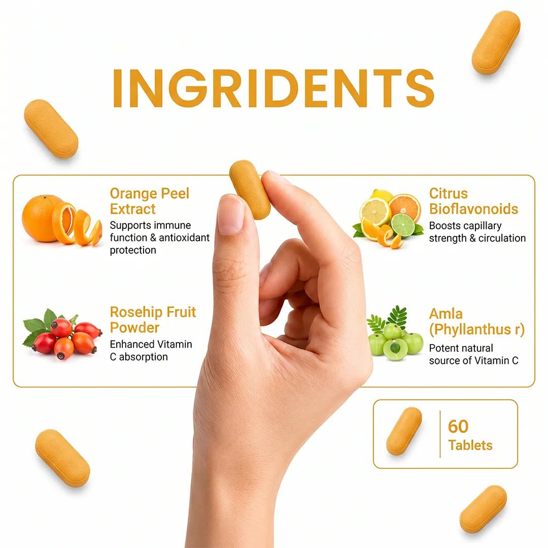 Vitamin C Supplement – Boost Immunity, Skin Health & Collagen Production - IMMUNOSCIENCES