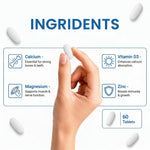 Calcium Tablets – Bone Strength & Density Support – with Vitamin D3 & Magnesium - IMMUNOSCIENCES