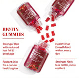 Biotin Gummies – High Potency 10,000 mcg for Hair Growth, Skin & Nails – Delicious Strawberry Flavour – 30 Gummies