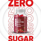 Biotin Gummies – High Potency 10,000 mcg for Hair Growth, Skin & Nails – Delicious Strawberry Flavour – 30 Gummies