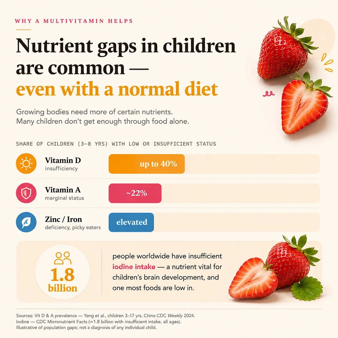 Kids Multivitamin Gummies - Daily Vitamins for Immune Support, Growth & Energy – Natural Fruit Flavours – 30 Gummies - IMMUNOSCIENCES
