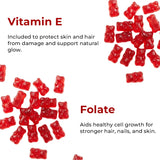Biotin Gummies – High Potency 10,000 mcg for Hair Growth, Skin & Nails – Delicious Strawberry Flavor – 30 Gummies