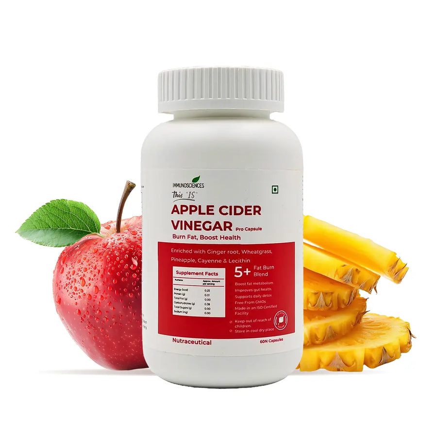 Apple Cider Vinegar (ACV) Sugar-Free Capsules for Appetite Support & Active Lifestyle – Sugar-Free, No-Bloat Formula