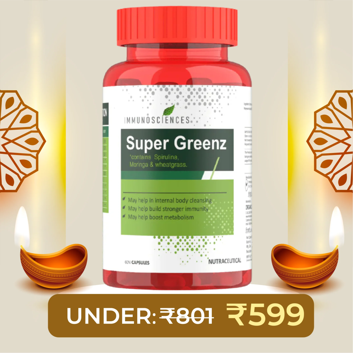 Super Greenz – Daily Superfood Blend for Energy, Detox & Immunity - IMMUNOSCIENCES