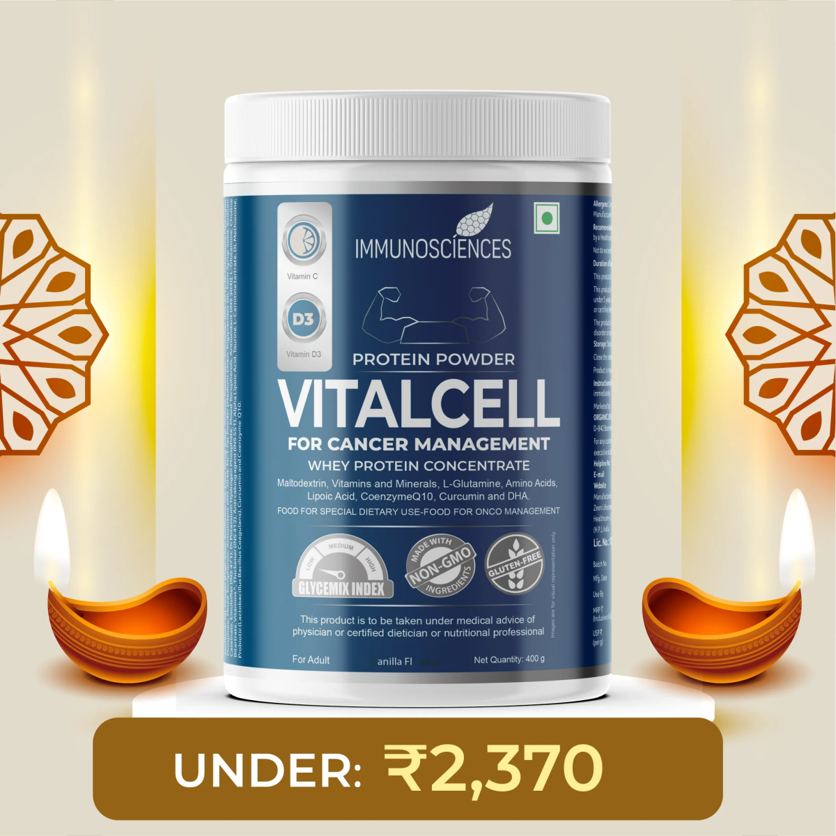 Vitalcell Protein Powder for Cancer Management Whey Protein Concentrate - IMMUNOSCIENCES
