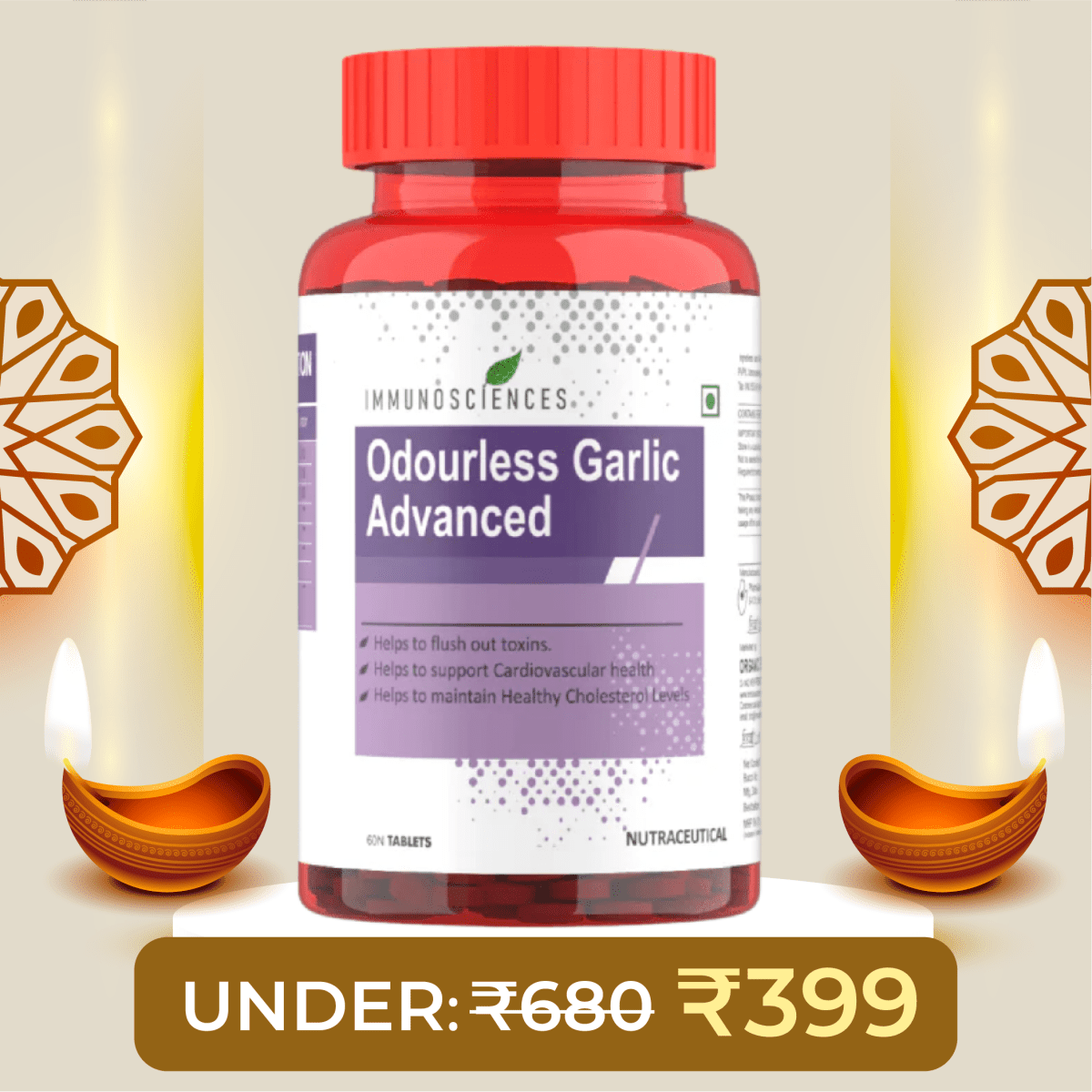 Odourless Garlic Advanced – Premium Formula for Cardiovascular Health & Detox - IMMUNOSCIENCES