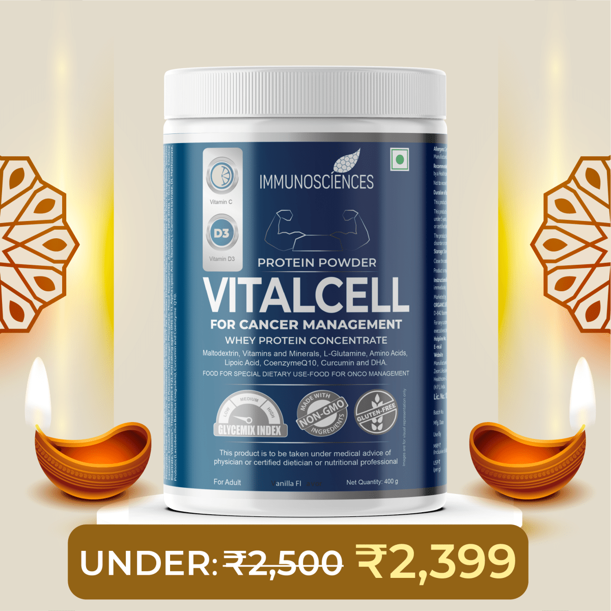Vitalcell Protein Powder for Cancer Management Whey Protein Concentrate - IMMUNOSCIENCES