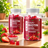 Biotin Gummies – High Potency 10,000 mcg for Hair Growth, Skin & Nails – Delicious Strawberry Flavour – 30 Gummies