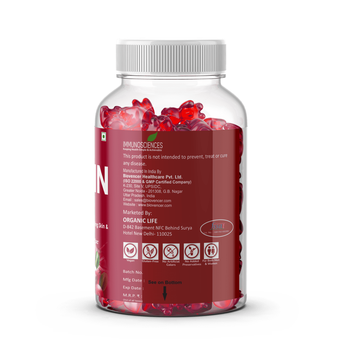 Biotin Gummies – High Potency 10,000 mcg for Hair Growth, Skin & Nails – Delicious Strawberry Flavor – 30 Gummies - IMMUNOSCIENCES